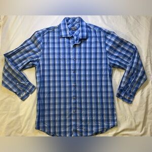 Kenneth Cole Reaction Blue & White Plaid BDC NWOT